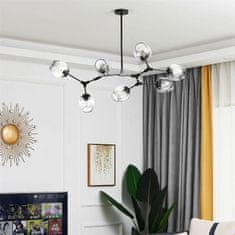 Toolight Obesek svetilka APP505-7C 7 Arms Glass Spheres Black