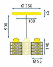Toolight Kristalna stropna svetilka APP726-3CRP Zlata