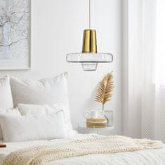 Toolight LED steklena viseča kovinska svetilka APP553-1CP Gold