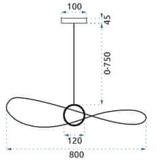 Toolight LED svetilka 80cm APP652-1CP