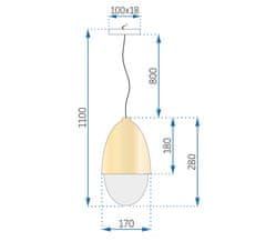 Toolight Obesna stropna svetilka Peanut Metal Wood Boho APP952-1CP