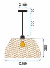 Toolight STROPNA VISEČA SVETILKA BOHO NARAVNA APP886-1CP