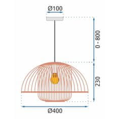 Toolight STROPNA VISEČA SVETILKA BOHO NARAVNA APP887-1CP