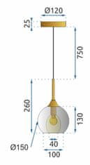 Toolight Stropna viseča svetilka Steklene krogle APP898-7CP