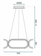 Toolight Svetilka SUFFIT LIGHT s pilotom LED PLAFON APP790-CP TRIO črna