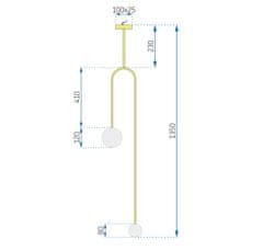 Toolight Stropna viseča svetilka Steklene krogle APP964-2CP Gold