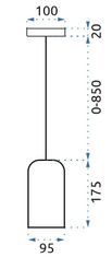 Toolight Betonska viseča svetilka APP997-1CP B Black