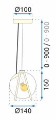 Toolight APP1089-1CP Obesna svetilka, zlata