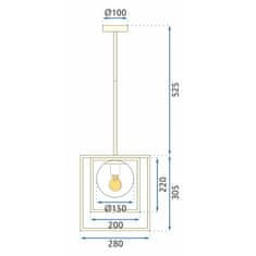Toolight Stropna svetilka APP1215-1CP Gold