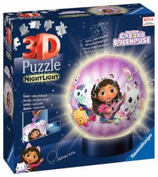 Ravensburger Puzzle-Ball Gabby's Dollhouse 72 kosov (nočna izdaja)