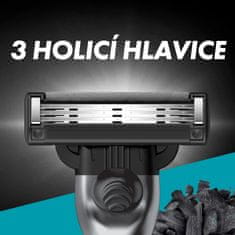 Gillette Mach3 brivnik z ogljem za moške + 2 nadomestni glavi