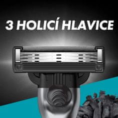 Gillette Mach3 brivnik z ogljem za moške + 5 nadomestni glavi