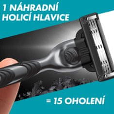 Gillette Mach3 Charcoal nadomestne brivske glave za moške, 8 kosov