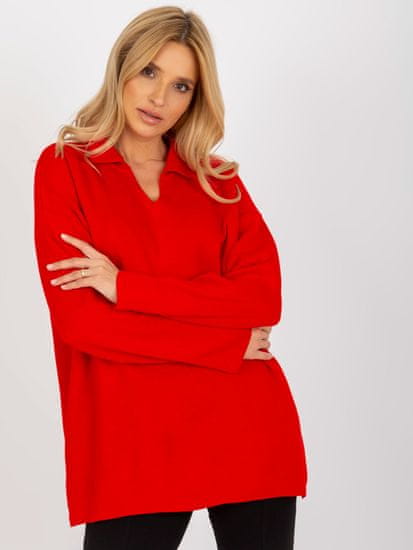 RUE PARIS Klasičen ženski pulover Ismahane rdeča