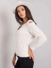 RUE PARIS Klasičen ženski pulover Fairuza ekru Universal
