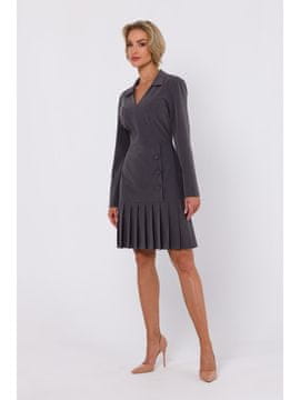 Made of Emotion Ženska mini obleka Helon M752 temno siva