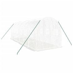 Vidaxl Rastlinjak z jeklenim ogrodjem bel 12 m² 6x2x2 m
