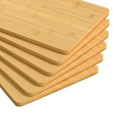 Vidaxl Plošča za zajtrk 6 kosov 22x14x0,8 cm bambus