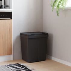 Vidaxl Dvojni smetnjak antracit 2x25 L