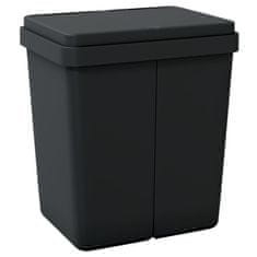 Vidaxl Dvojni smetnjak antracit 2x25 L