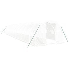 Vidaxl Rastlinjak z jeklenim okvirjem bel 42 m² 14x3x2 m