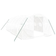 Vidaxl Rastlinjak z jeklenim okvirjem bel 18 m² 6x3x2 m