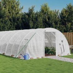 Vidaxl Rastlinjak z jeklenim okvirjem bel 40 m² 10x4x2 m
