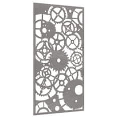 Vidaxl Vrtna stenska dekoracija 105x55 cm corten jeklo zobniki