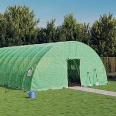 Vidaxl Rastlinjak z jeklenim ogrodjem zelen 84 m² 14x6x2,85 m