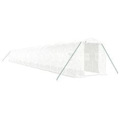 Vidaxl Rastlinjak z jeklenim okvirjem bel 40 m² 20x2x2 m