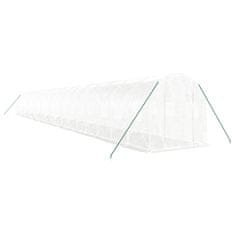 Vidaxl Rastlinjak z jeklenim okvirjem bel 40 m² 20x2x2 m