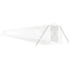 Vidaxl Rastlinjak z jeklenim okvirjem bel 8 m² 24x2x2 m