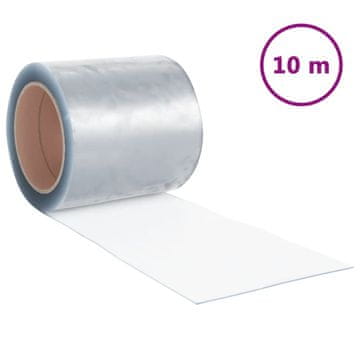 Vidaxl Zavesa za vrata prozorna 200 mm x 1,6 mm 10 m PVC