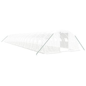 Vidaxl Rastlinjak z jeklenim okvirjem bel 88 m² 22x4x2 m