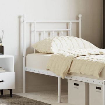 Vidaxl vidaXL Kovinsko vzglavje postelje belo 75 cm