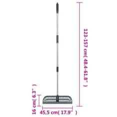 Vidaxl Grablje za listje 2 v 1 temno zelene 157 cm PP