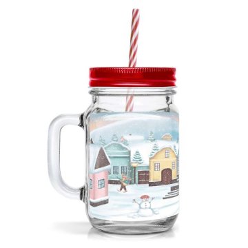 Toro MASONSKI KOZAREC S POKROVOM IN SLAMICO 450ML VAS