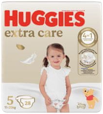 4x HUGGIES Extra Care 5 pleničke za enkratno uporabo (12-17 kg) 28 kosov