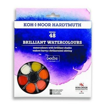Koh-i-Noor vodne barve/vodne barve BRIILIANT okrogla 48 barv