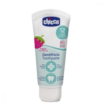 Chicco Zobna pasta brez fluorida, jagoda, 50ml, 12m+