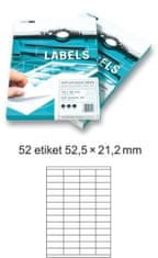 Smartline Europapier Samolepilne etikete 100 listov A4, 52 etiket, 52,5x21,2