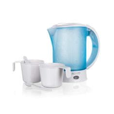 ACTIVER Plastični potovalni čajnik LAGO 0,6 l, 550-650 W, belo-modri