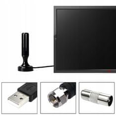 Dexxer Univerzalna magnetna TV antena in ojačevalec USB DVB-T 4K