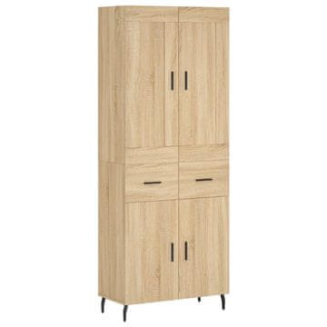 Vidaxl Visoka komoda sonoma hrast 69,5x34x180 cm inženirski les
