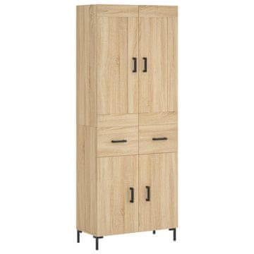 Vidaxl Visoka komoda sonoma hrast 69,5x34x180 cm inženirski les