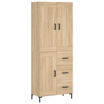 Vidaxl Visoka komoda sonoma hrast 69,5x34x180 cm inženirski les