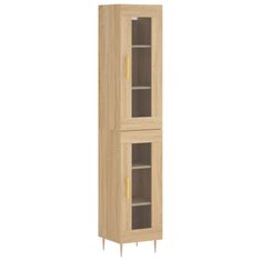 Vidaxl Visoka omara sonoma hrast 34,5x34x180 cm inženirski les