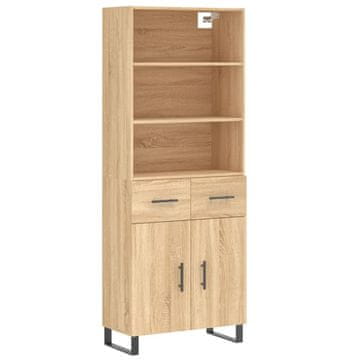 Vidaxl Visoka komoda sonoma hrast 69,5x34x180 cm inženirski les
