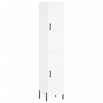 Vidaxl Visoka omara bela 34,5x34x180 cm inženirski les