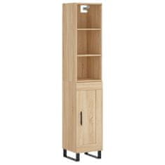 Vidaxl Visoka omara sonoma hrast 34,5x34x180 cm inženirski les
